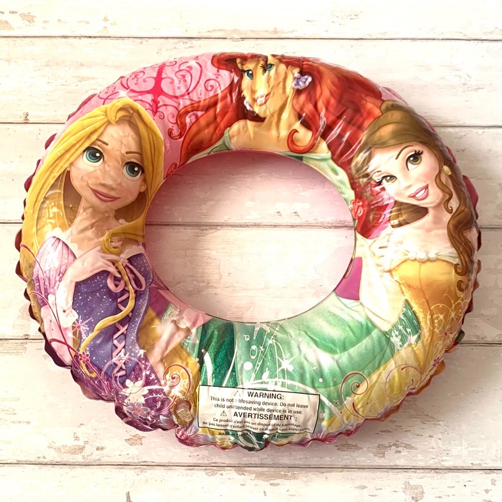 Disney Princess Kids Pool Ring Swim Toys Inflatables Pink 17in Wide